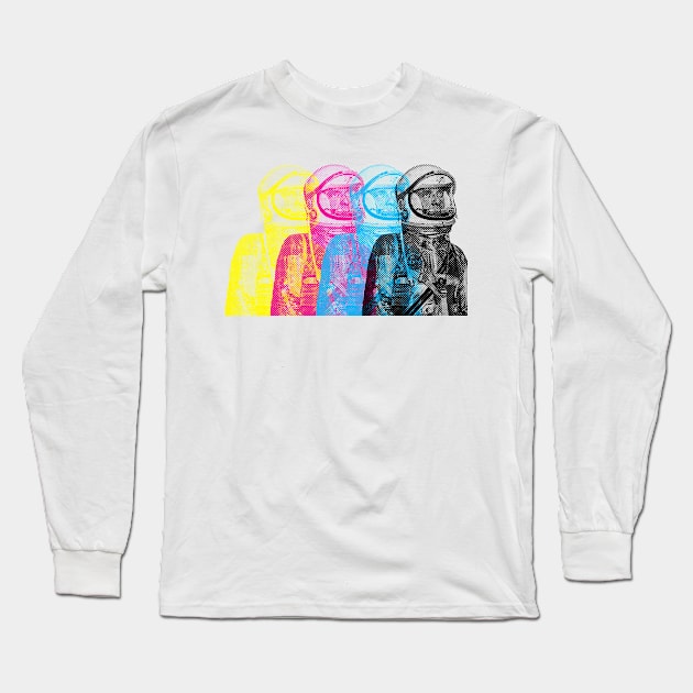 Astronaut Offset Long Sleeve T-Shirt by Wright Art